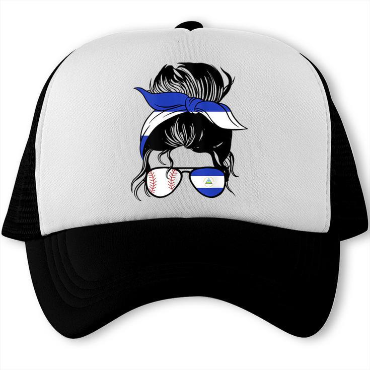 Nicaraguan Baseball Mom Nicaragua Flag Baseball Girl Trucker Cap