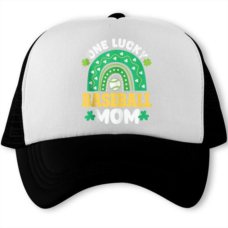 One Lucky Baseball Mom St Patricks Day Rainbow Mother Mama Trucker Cap