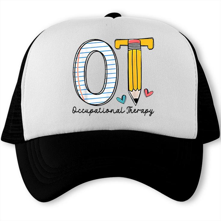 Pediatric Occupational Therapy Paper Pencil Back To School Trucker Cap Pediatric Occupational Therapy Paper Pencil Back To School Trucker Cap
