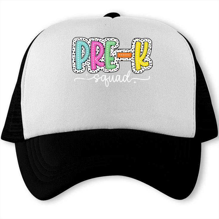 Pre-k Squad Back To School Dalmatian Dots Trucker Cap