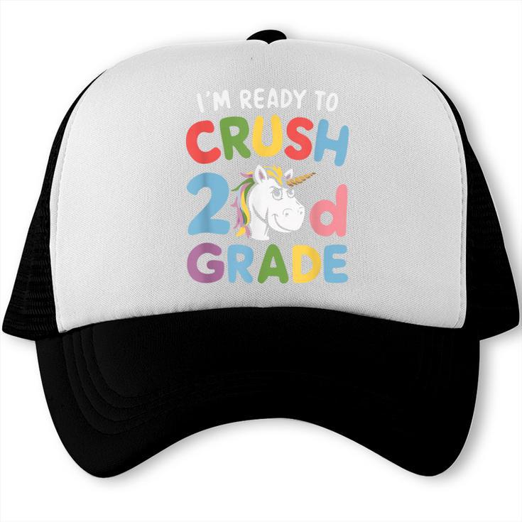 Im Ready To Crush 2nd Grade Boy Unicorn Back To School Trucker Cap Im Ready To Crush 2nd Grade Boy Unicorn Back To School Trucker Cap
