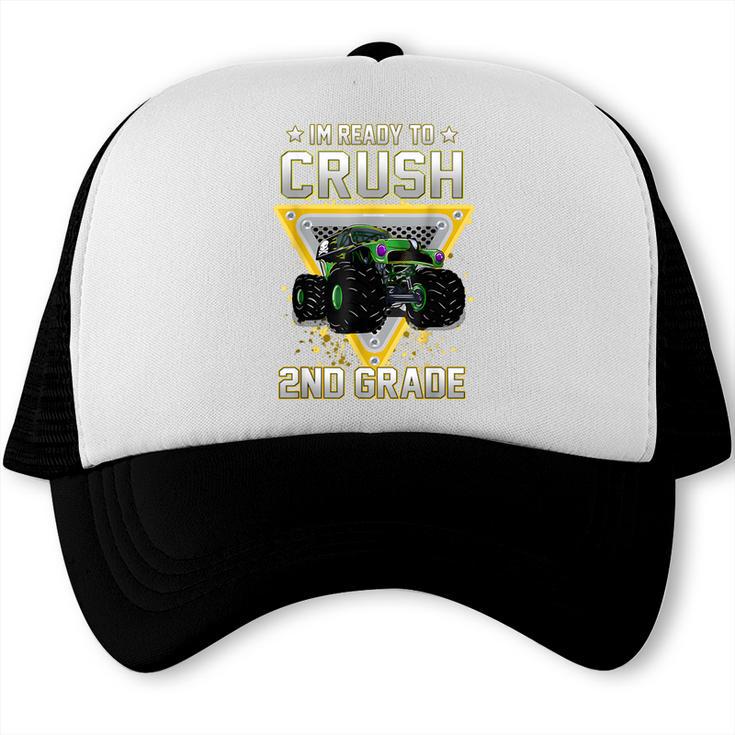 Ready To Crush 2nd Grade Monster Truck Boy Back To School Trucker Cap Ready To Crush 2nd Grade Monster Truck Boy Back To School Trucker Cap