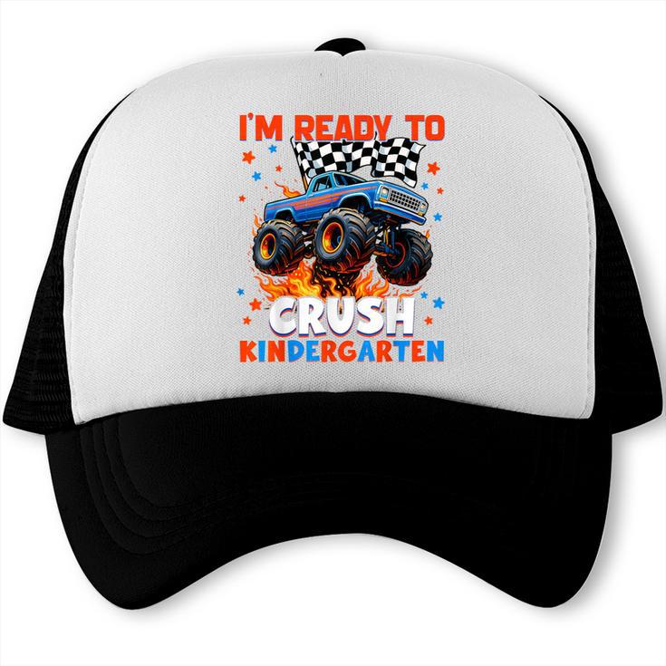 Ready To Crush Kindergarten Monster Truck Back To School Boy Trucker Cap Ready To Crush Kindergarten Monster Truck Back To School Boy Trucker Cap