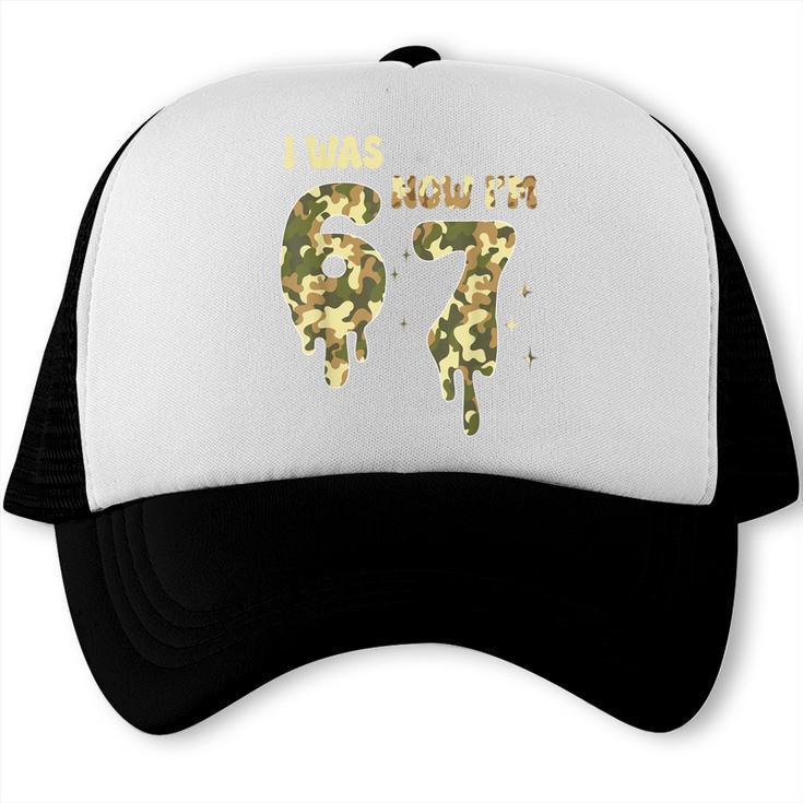 Retro I Was 6 Now I'm 7 Camo 67 Ice Cream Drip Baseball Trucker Cap