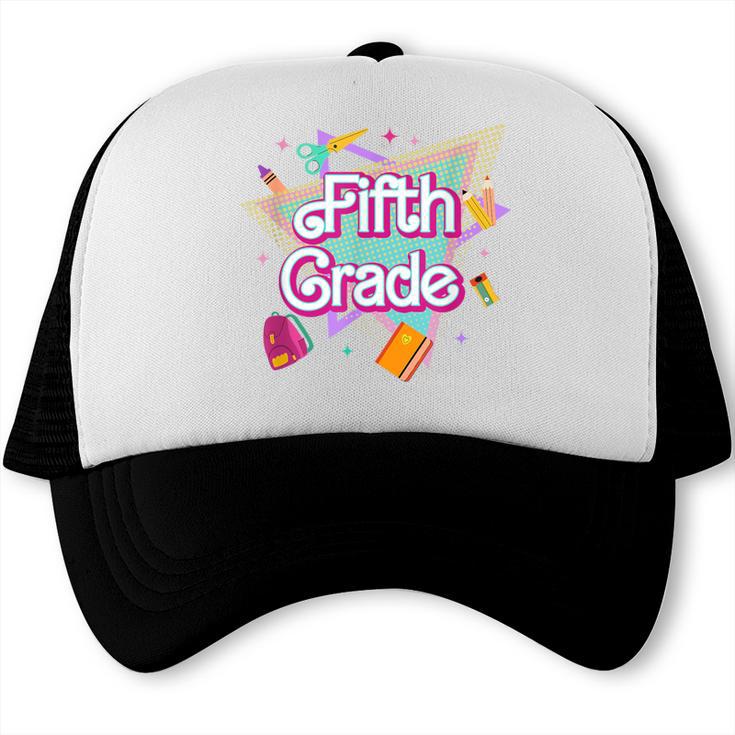 Retro 90s 5th Grade Back To School First Day Of Fifth Grade Trucker Cap