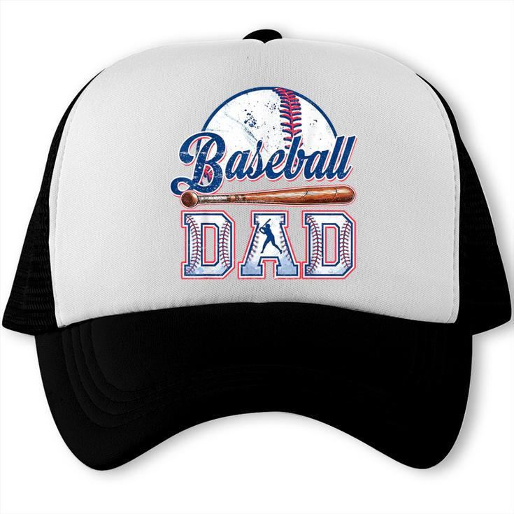 Retro Baseball Dad Game Day Sport Dad Father's Day Trucker Cap