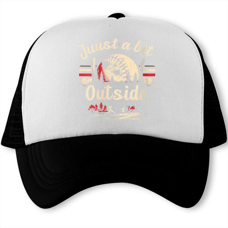 Retro Quote Just a Bit Outside Baseball Vintage Trucker Cap