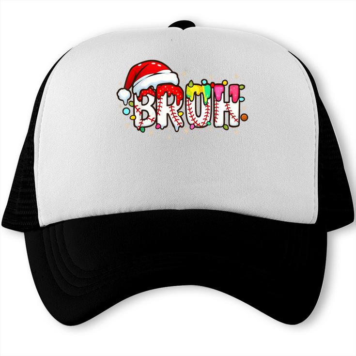Santa Bruh Baseball Christmas Xmas Meme Pajamas Family Trucker Cap
