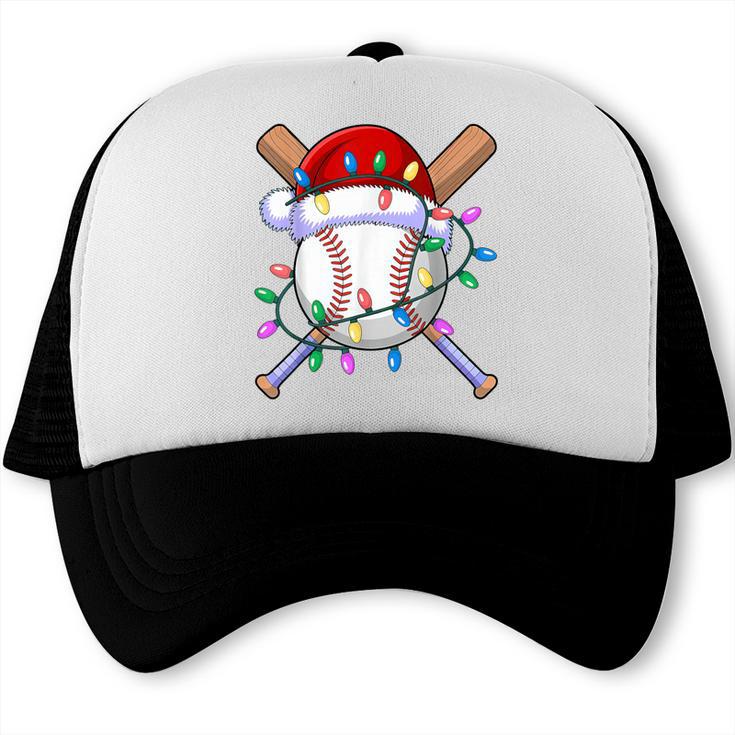 Santa Sports Christmas Baseball Player Trucker Cap