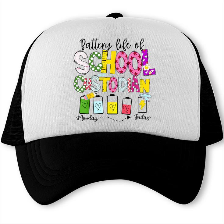 School Custodian Battery Life Back To School Janitor Trucker Cap