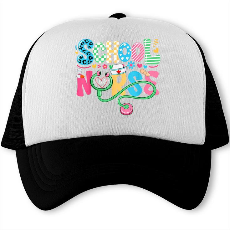 School Nurse Colorful Costume Back To School Nursing Job Trucker Cap