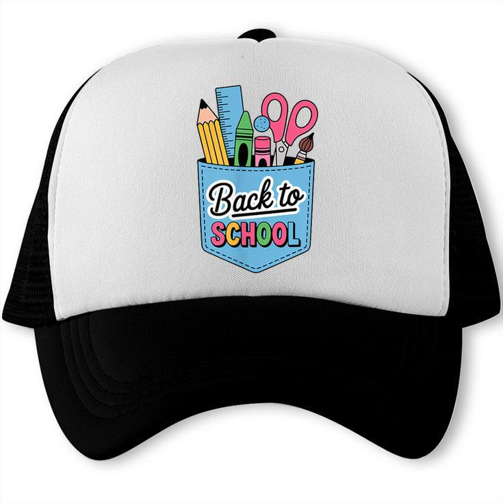 School Supplies In Pocket Back To School Boys Girls Trucker Cap