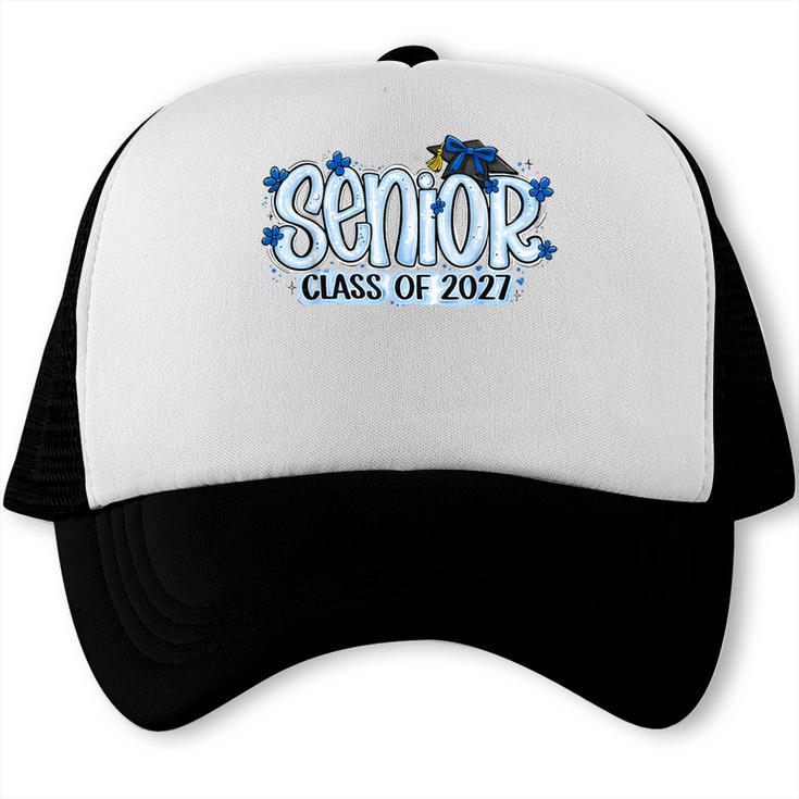 Senior 2027 Blue Girls Class Of 27 Back To School Trucker Cap