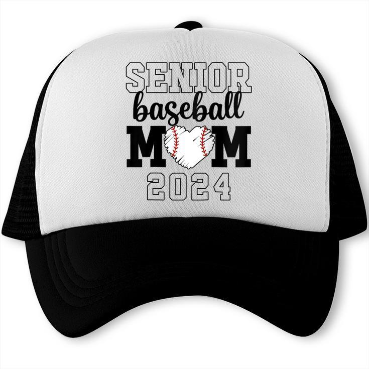 Senior Baseball Mom Class Of 2024 Senior Mom Game Day Raglan Baseball Tee Trucker Cap
