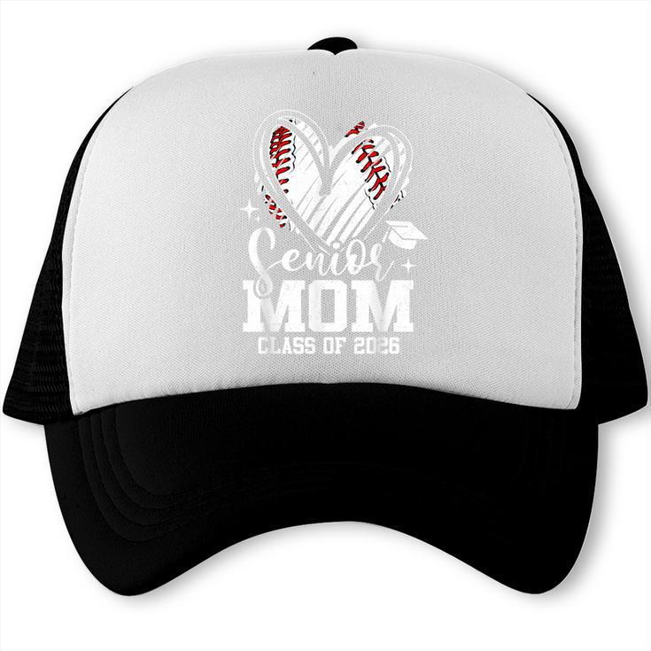 Senior Mom Class Of 2026 Baseball Graduation Heart Trucker Cap