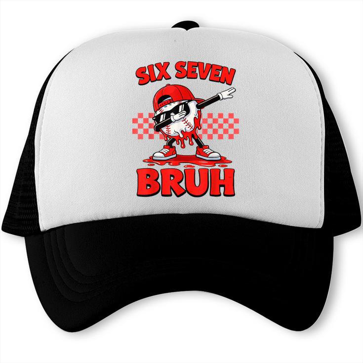Six Seven 67 Bruh Baseball Valentine’s Day Teens Boys Kids Trucker Cap Six Seven 67 Bruh Baseball Valentine’s Day Teens Boys Kids Trucker Cap