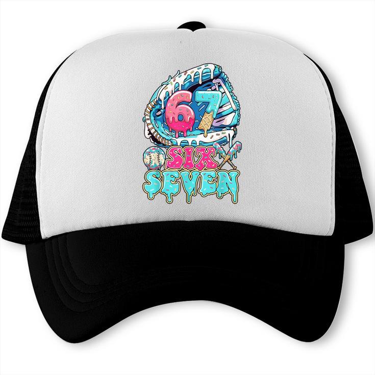 Six Seven 67 Ice Cream Drip Baseball For Boy Kids Youth Trucker Cap