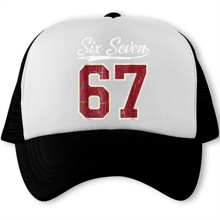 Six Seven Meme Boys Girls Kids 67 Baseball Jersey Trucker Cap