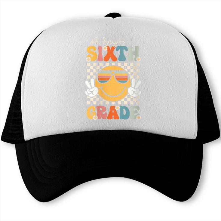 Sixth Grade Oh Hey Smile Retro Back To School 6th Grade Trucker Cap