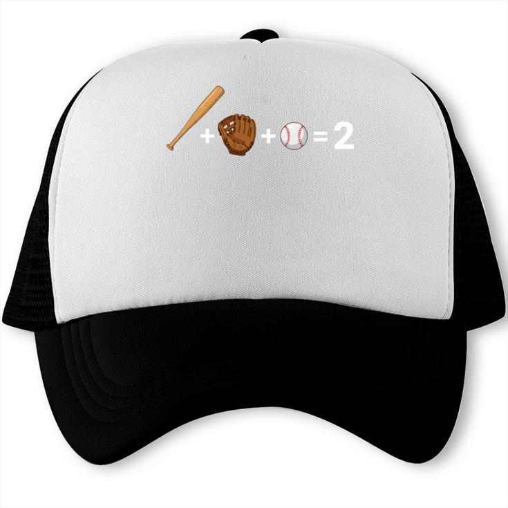 Sports Math Equation Baseball Bat Ball Glove Graphic Teacher Trucker Cap