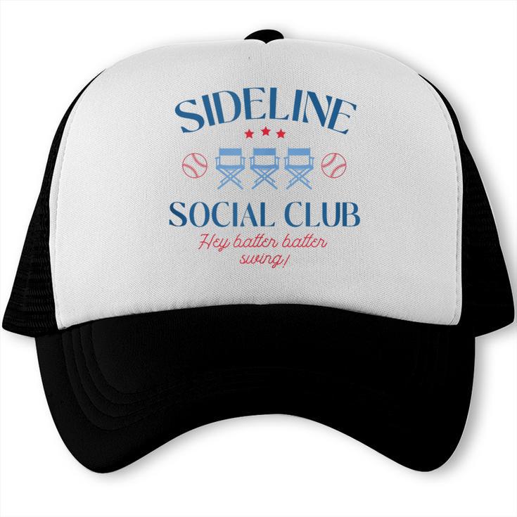 Spring 2025 Swing Batter Baseball Mom Sideline Social Club Trucker Cap Spring 2025 Swing Batter Baseball Mom Sideline Social Club Trucker Cap