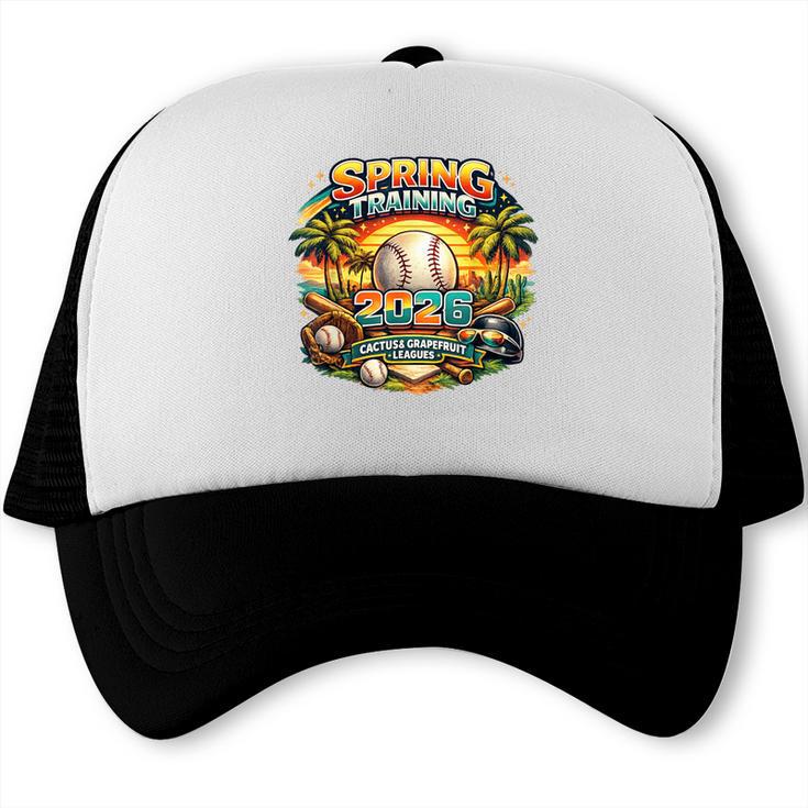 Spring Training 2026 Retro Baseball Palm Cactus Trucker Cap Spring Training 2026 Retro Baseball Palm Cactus Trucker Cap