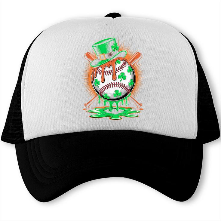 St Patrick Day Baseball Drip Ice Cream Kids Boys Men Trucker Cap