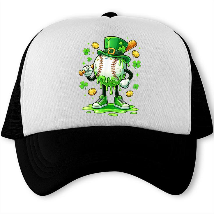 St Patrick Day Baseball Drip Ice Cream Baseball Trucker Cap