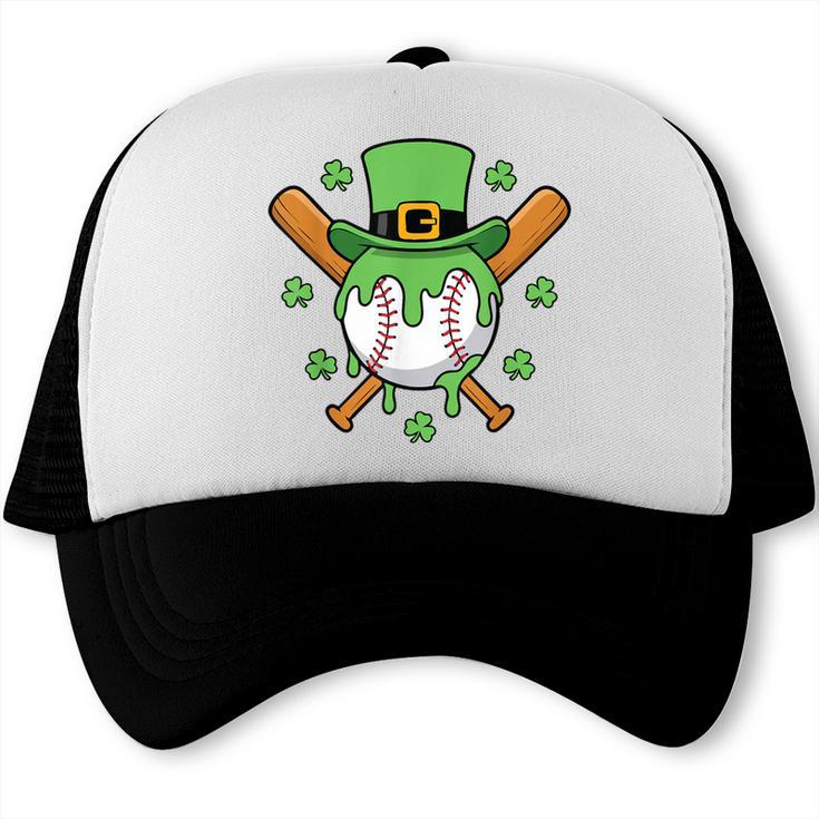 St Patricks Day Baseball Drip Ice Cream Baseball Home Plate Trucker Cap