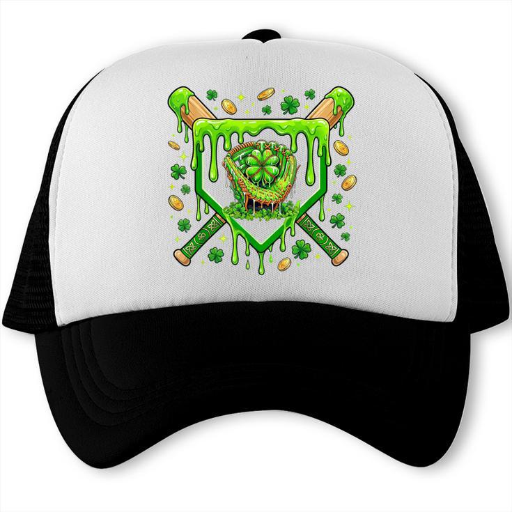 St Patricks Day Baseball Ice Cream Shamrock Baseball Player Trucker Cap St Patricks Day Baseball Ice Cream Shamrock Baseball Player Trucker Cap