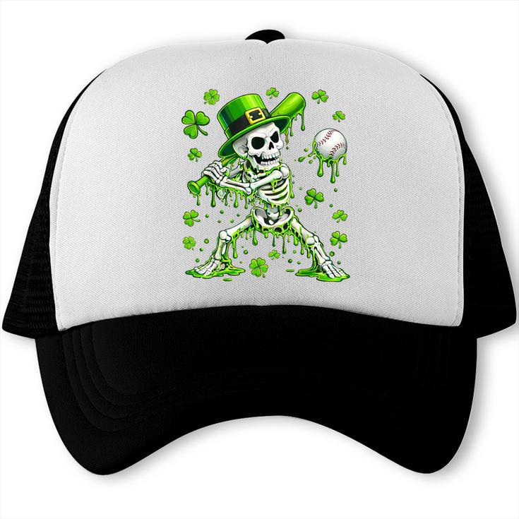 St Patricks Day Baseball Skeleton Irish Leprechaun Hat Boys Trucker Cap