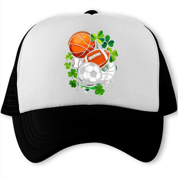 St Patricks Day Shamrock Basketball Baseball Football Soccer Trucker Cap