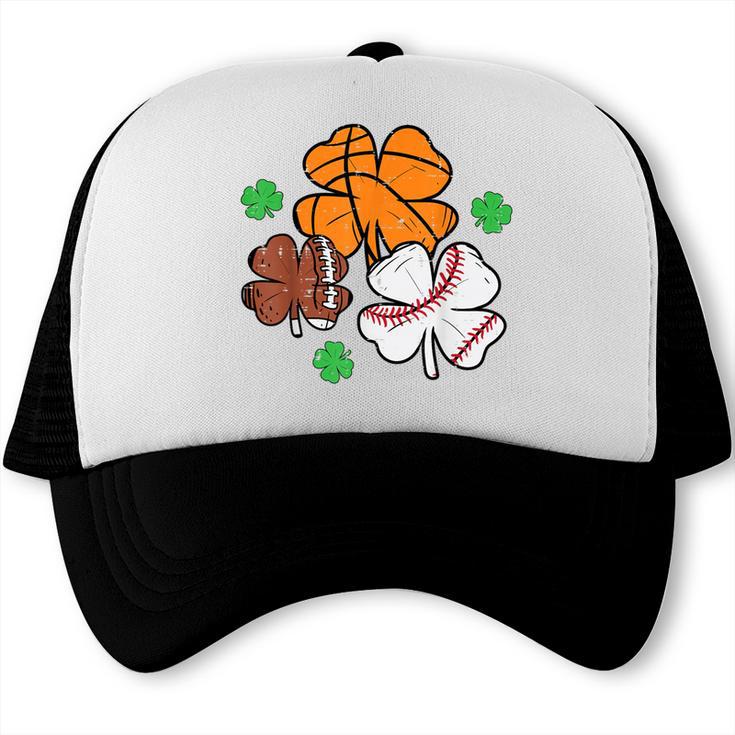 St Patricks Day Shamrock Basketball Baseball Men Boys Kids Trucker Cap