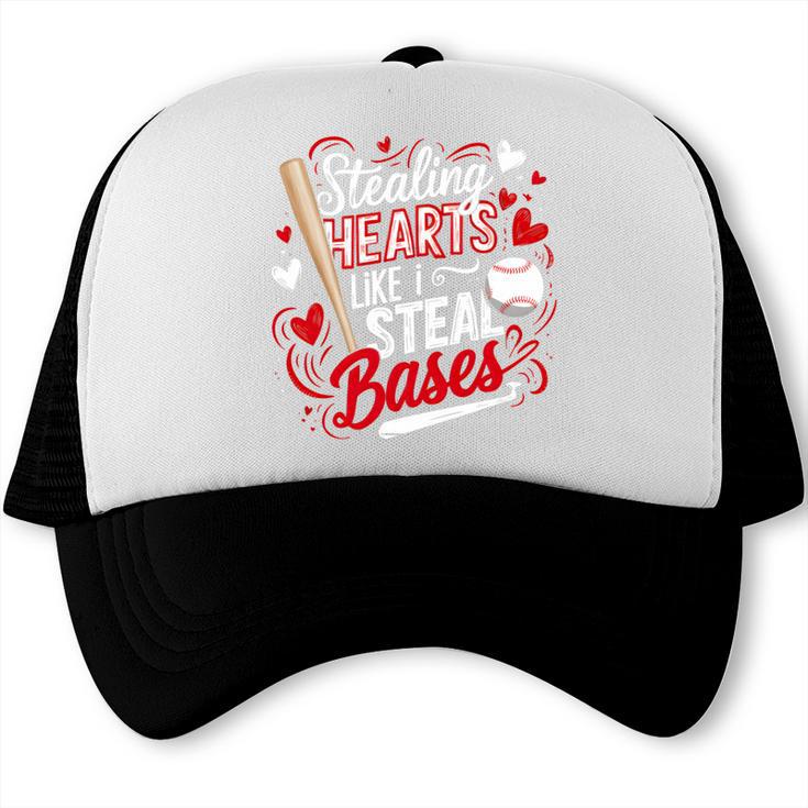 Stealing Hearts Like I Steal Bases Softball Baseball Batter Trucker Cap Stealing Hearts Like I Steal Bases Softball Baseball Batter Trucker Cap