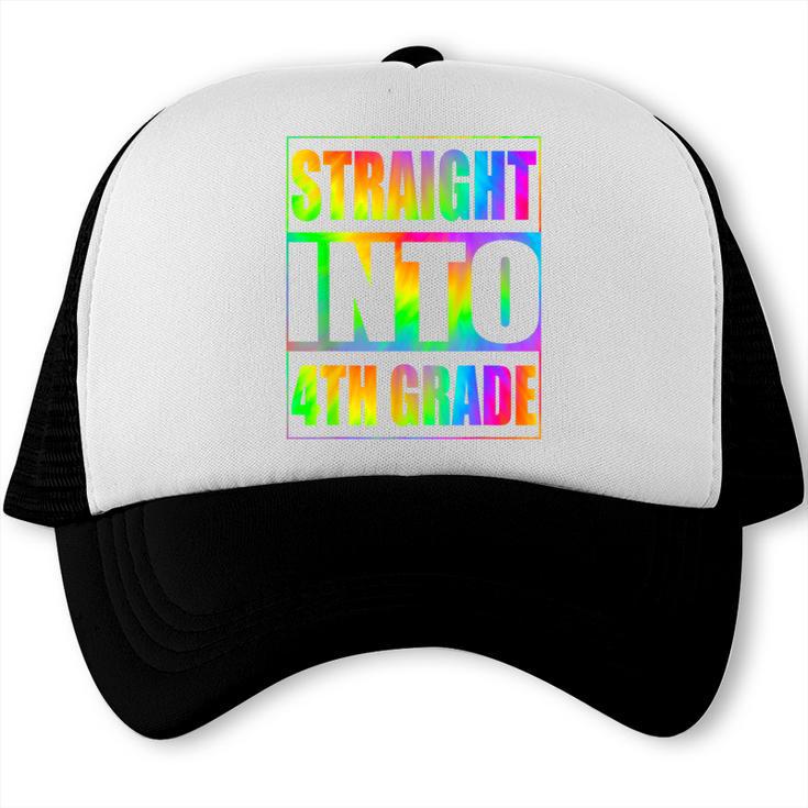 Straight Into 4th Grade Fourth Grade Back To School Trucker Cap