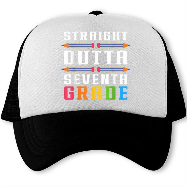 Straight Outta Seventh Grade Graduation Fun Back To School Trucker Cap