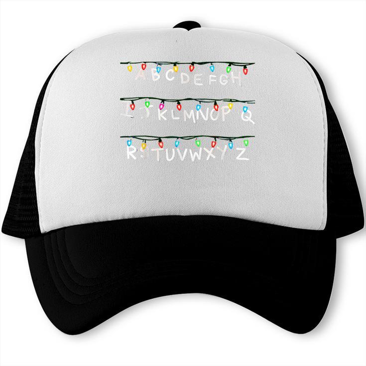 Stranger Wall Alphabet Lights Spooky Back To School Trucker Cap