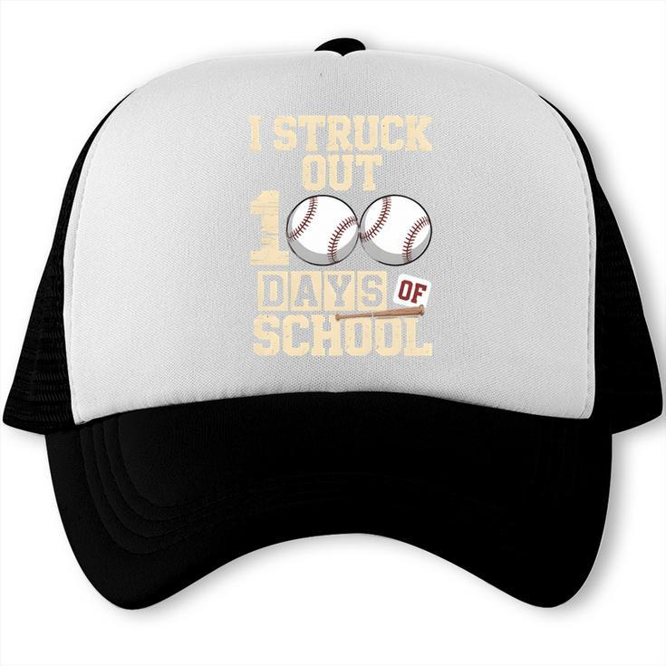 I Struck Out 100 Days Of School Baseball Fan Students Batter Premium Tri-Blend Trucker Cap I Struck Out 100 Days Of School Baseball Fan Students Batter Premium Tri-Blend Trucker Cap