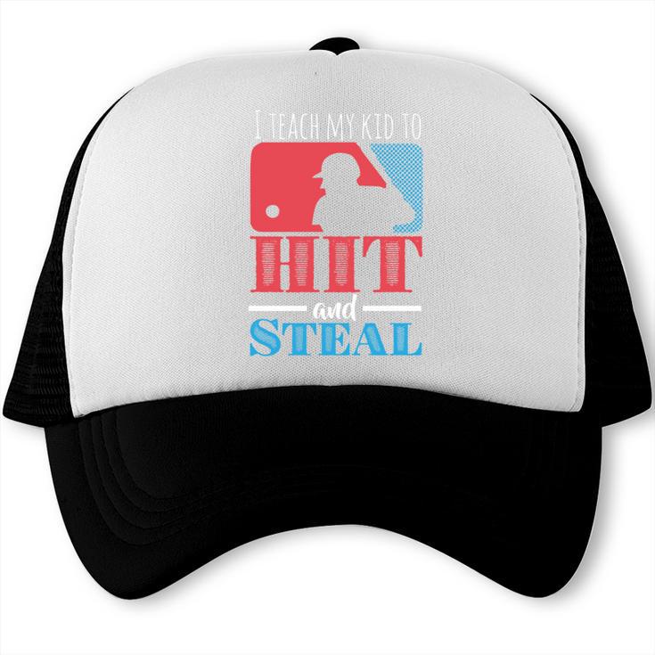 I Teach My Kid Baseball Mom Vintage Coach Baseball Trucker Cap I Teach My Kid Baseball Mom Vintage Coach Baseball Trucker Cap