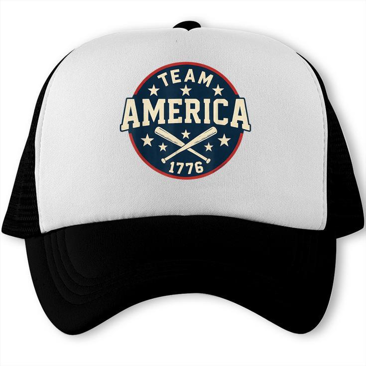 Team America 1776 4th Of July Patriotic Baseball Trucker Cap