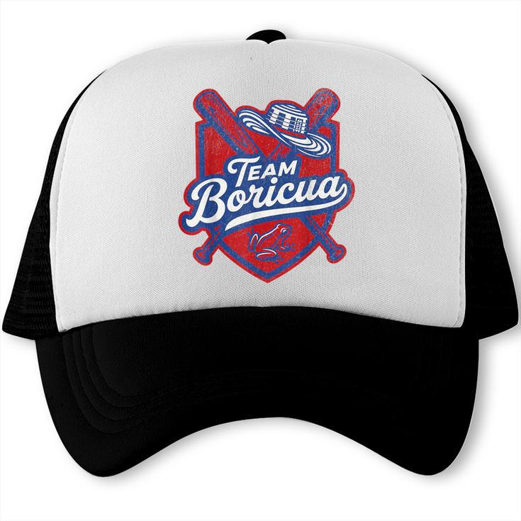 Team Boricua Puerto Rico Baseball Coqui Frog Pava Hat Fan Trucker Cap