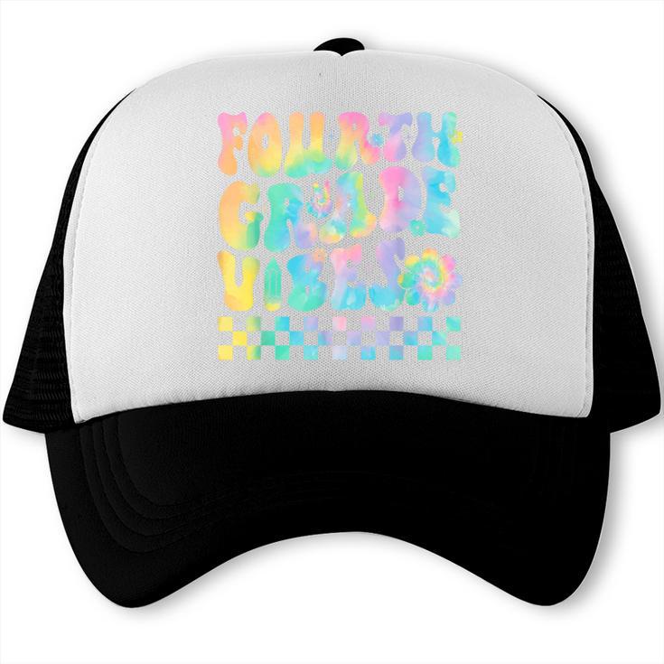Tie Dye 4th Grade Vibes Fourth Grade Retro Back To School Trucker Cap