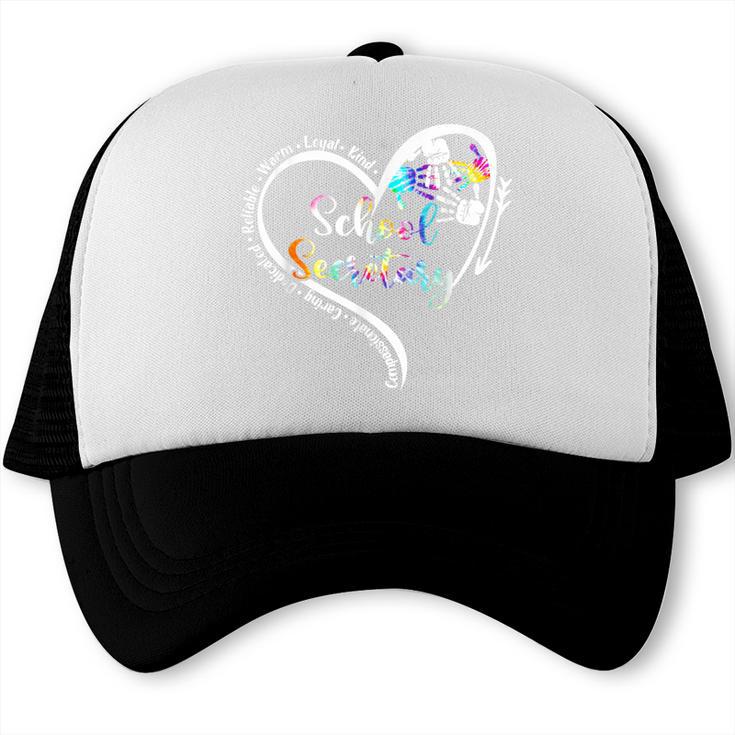 Tie Dye Heart School Secretary Life Tee Cute Back To School Trucker Cap