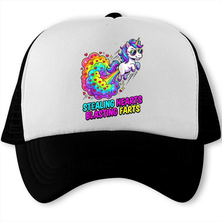 Unicorn Fart Valentine Stealing Hearts Blasting Farts Raglan Baseball Tee Trucker Cap Unicorn Fart Valentine Stealing Hearts Blasting Farts Raglan Baseball Tee Trucker Cap