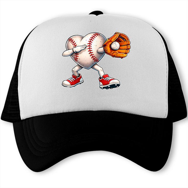 Valentine Baseball Heart Sport Love Valentines Day Boys Kids Trucker Cap
