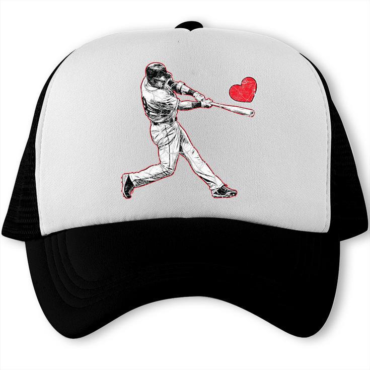 Valentines Baseball Batter Heart Player Silhouette Premium Tri-Blend Trucker Cap Valentines Baseball Batter Heart Player Silhouette Premium Tri-Blend Trucker Cap