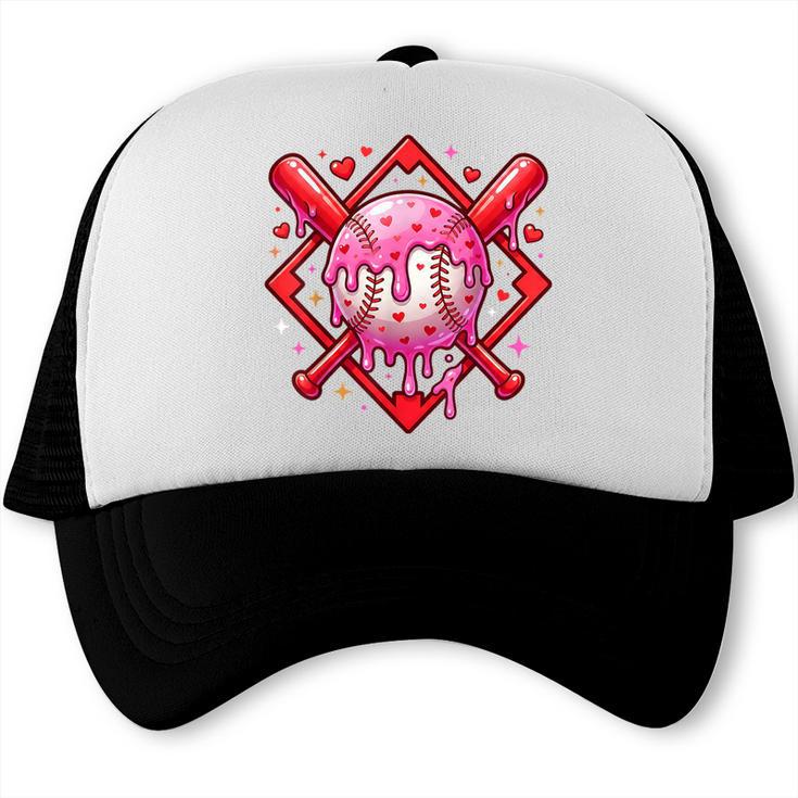 Valentines Day Baseball Boys Ice Cream Drip Heart Youth Kids Trucker Cap Valentines Day Baseball Boys Ice Cream Drip Heart Youth Kids Trucker Cap