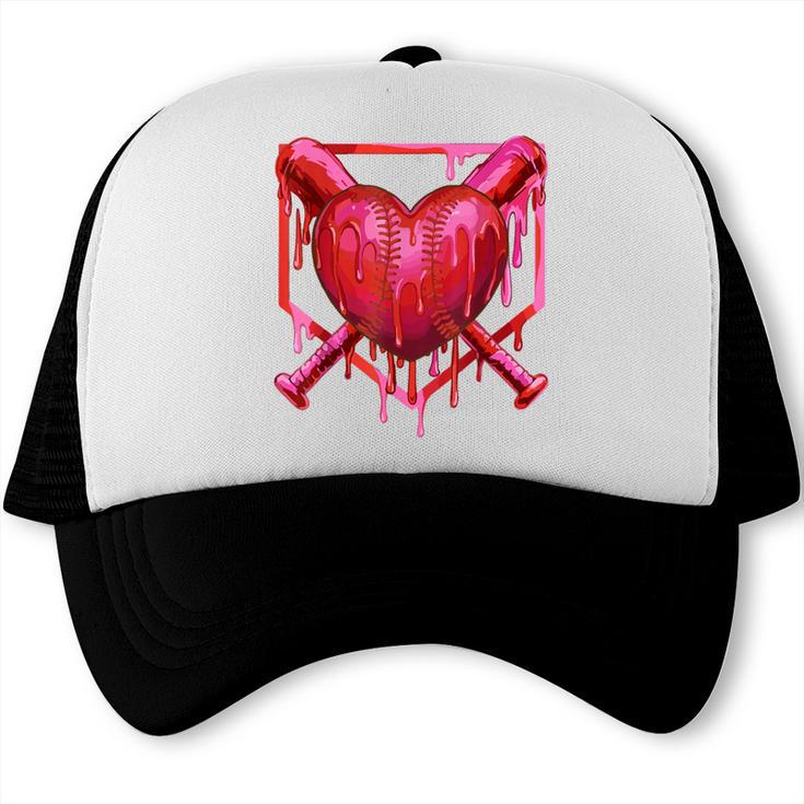 Valentines Day Baseball Red Heart Dab Boys Girls Kids Trucker Cap