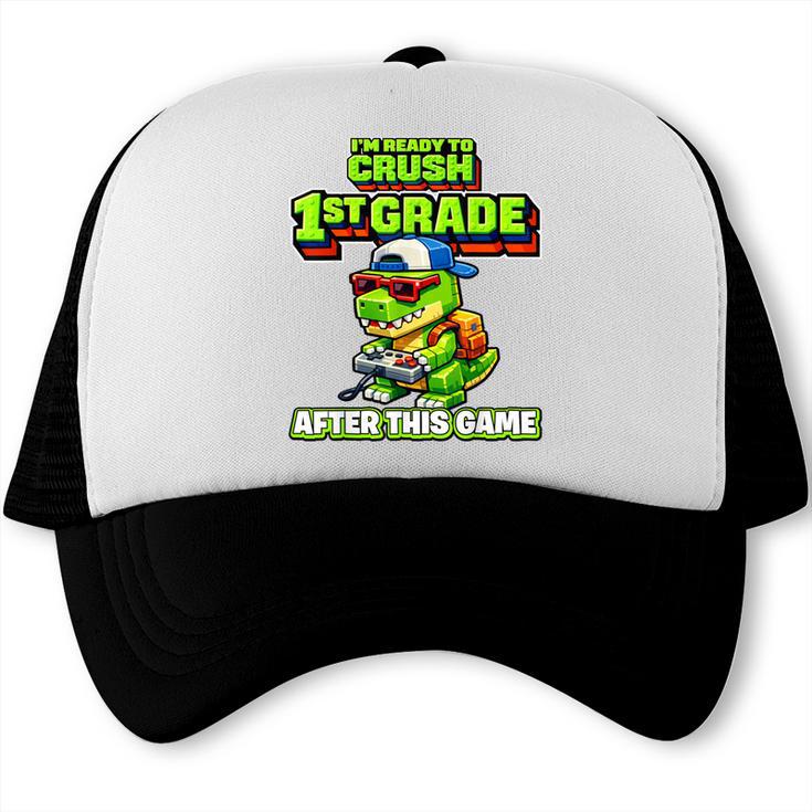 Video Game T Rex Dinosaur 1st Grade Back To School Boy Trucker Cap