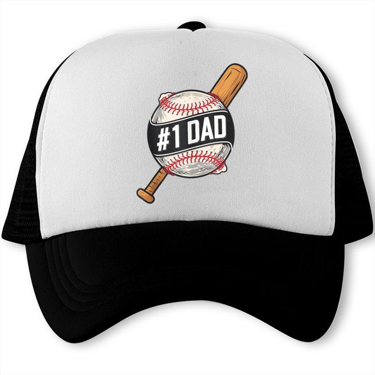 Vintage 1 Baseball Dad Daddy Father's Day From Son Daughter Trucker Cap